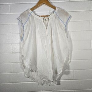 We the Free People 100% Cotton Oversized XS Lightweight Blouse Top Boho Cottage
